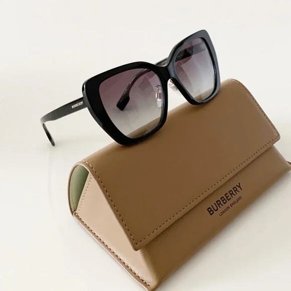 New Authentic Burberry Tasmin Black Sunglasses Italy BE4366 55-16-140 Grey Len main image 5